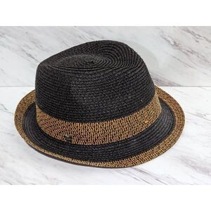 Magid Hats Women's Two Toned Brown Black Fedora 100% Straw Paper Hat